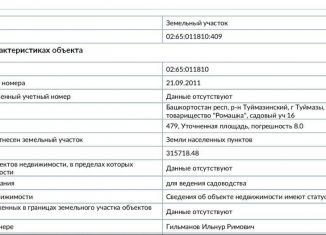 Продаю земельный участок, 479 сот., Туймазы, Гражданская улица, 13