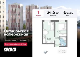 Продажа 1-ком. квартиры, 34.6 м2, Санкт-Петербург, метро Пролетарская