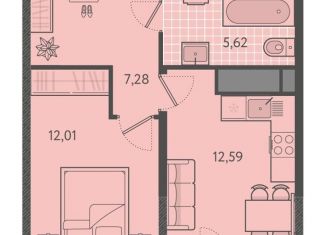 Продается однокомнатная квартира, 38.7 м2, Краснодар