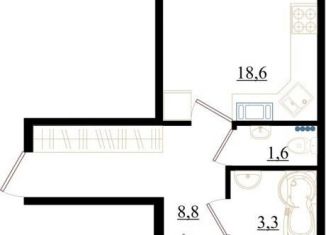 1-комнатная квартира на продажу, 47.6 м2, Ленинградская область, Красносельское шоссе