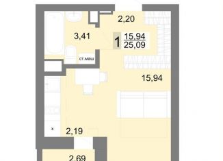 Квартира на продажу студия, 24.8 м2, Екатеринбург, метро Уралмаш, Балаклавский тупик, 2В