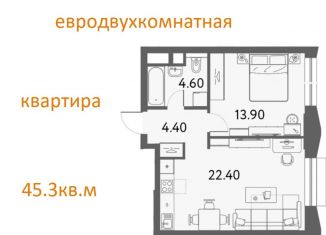 Продажа однокомнатной квартиры, 45.3 м2, Москва, Останкинский район