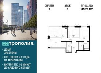 Продается 3-ком. квартира, 83.2 м2, Москва, Волгоградский проспект, 32/3к4