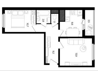 Продается двухкомнатная квартира, 48.2 м2, Ростов-на-Дону, Советский район, улица Ерёменко, 110/2с1