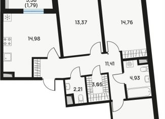 3-ком. квартира на продажу, 82.1 м2, Санкт-Петербург, метро Василеостровская, 7-я линия Васильевского острова, 84