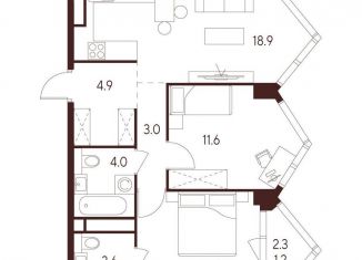 Продажа 3-ком. квартиры, 58.2 м2, Москва, метро Октябрьское поле