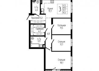 Продается 3-комнатная квартира, 91.7 м2, Республика Башкортостан