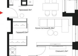 Продажа однокомнатной квартиры, 53.8 м2, Москва, район Преображенское, Лермонтовская улица, 1