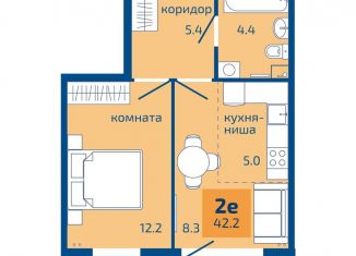 Продаю 2-ком. квартиру, 42.2 м2, Пермь