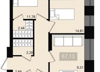 Продается 3-комнатная квартира, 67.1 м2, Красноярск