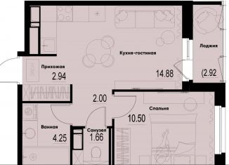 Продается 1-комнатная квартира, 37.7 м2, Ленинградская область