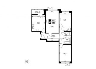 Продам 3-комнатную квартиру, 84.2 м2, Москва, Молжаниновский район