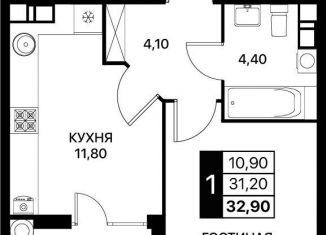 Продается 1-ком. квартира, 32.9 м2, Ростов-на-Дону