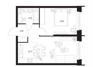 Продам 1-комнатную квартиру, 42.7 м2, Москва, метро Ховрино, жилой комплекс Бусиновский Парк, 1.4