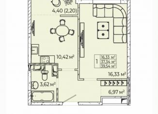 Продажа однокомнатной квартиры, 40 м2, Ростов-на-Дону, проспект Шолохова