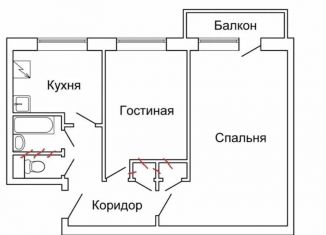 Сдача в аренду двухкомнатной квартиры, 47 м2, Ефремов, улица Строителей, 35