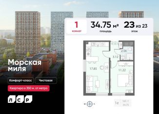 Продам 1-комнатную квартиру, 34.8 м2, Санкт-Петербург, муниципальный округ Юго-Запад