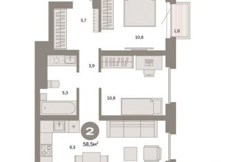 Продаю 2-комнатную квартиру, 58.5 м2, Москва, ВАО, Тагильская улица, 6/5