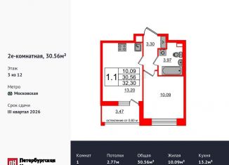 Продаю 1-комнатную квартиру, 30.6 м2, Санкт-Петербург, Кубинская улица, 78к2