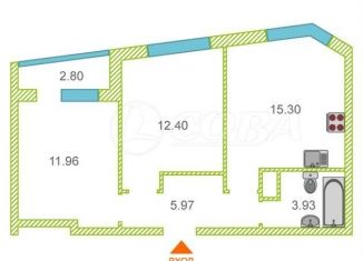 Продаю 2-комнатную квартиру, 50.9 м2, Тюмень, Калининский округ, улица Новосёлов, 113