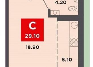 Продаю квартиру студию, 29 м2, Краснодар, Прикубанский округ, улица им. Мурата Ахеджака, 12к1