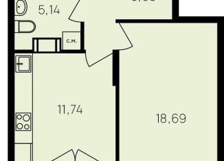 Продаю 1-комнатную квартиру, 44.6 м2, Обнинск, ЖК Новый город, улица Славского, 10