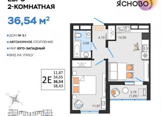 Продаю двухкомнатную квартиру, 36.5 м2, Ульяновск, квартал Ясново, 3/1