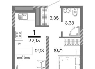 Продается однокомнатная квартира, 32.1 м2, Рязань