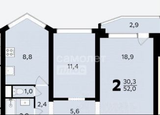 Продаю 2-ком. квартиру, 52 м2, Москва, улица Яблочкова, 18, станция Тимирязевская