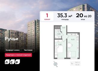 Продажа 1-комнатной квартиры, 35.3 м2, Санкт-Петербург, метро Академическая