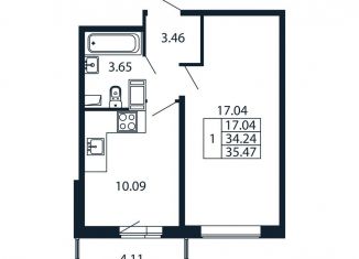 Продается 1-комнатная квартира, 38.4 м2, Мурино