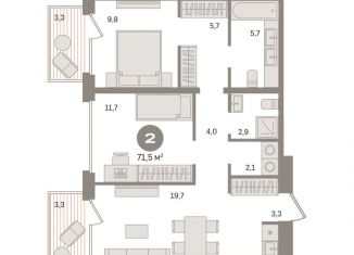 2-ком. квартира на продажу, 71.5 м2, Москва, Дубининская улица, вл59к2, метро Серпуховская