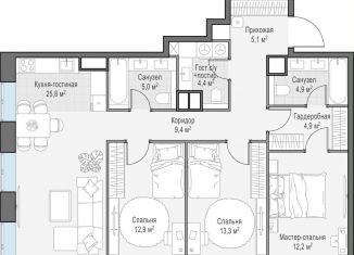 Продажа 3-ком. квартиры, 97.9 м2, Москва, метро Ломоносовский проспект, проспект Генерала Дорохова, 39к2А