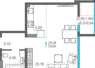 Продажа квартиры студии, 35.9 м2, Ялта, улица Кирова, 155Ак1