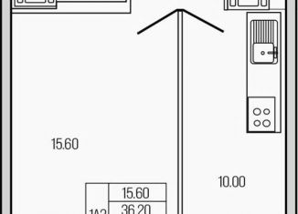 Продается 1-комнатная квартира, 39.6 м2, Ленинградская область