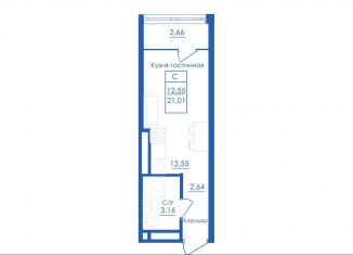 Продается квартира студия, 21 м2, село Михайловка, Новоуфимская улица, 13