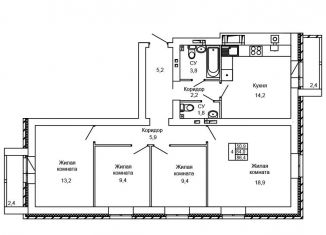 Продается 4-комнатная квартира, 86.4 м2, Волгоград