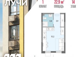 Продаю квартиру студию, 22.9 м2, Москва, метро Солнцево, Производственная улица, 17