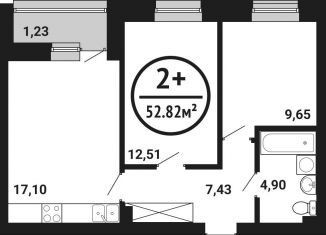 Продажа двухкомнатной квартиры, 52.8 м2, Уфа