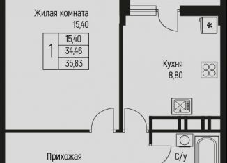 Продаю 1-ком. квартиру, 35.8 м2, аул Новая Адыгея