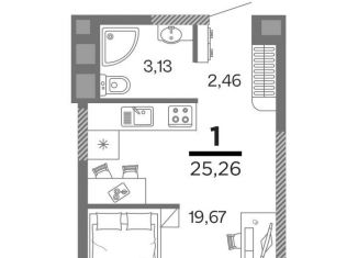 Квартира на продажу студия, 20.3 м2, Рязань