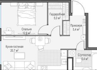 Продажа однокомнатной квартиры, 49.3 м2, Москва, Минская улица, 7, район Фили-Давыдково