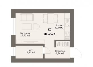 Продаю однокомнатную квартиру, 28.5 м2, Челябинская область