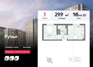 Продаю 1-ком. квартиру, 29.9 м2, Санкт-Петербург, Красногвардейский район