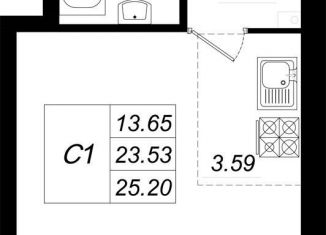 Продается квартира студия, 25.2 м2, село Осиново, жилой комплекс Радужный-2, с8