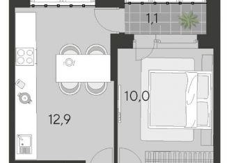 Продажа 1-комнатной квартиры, 33.3 м2, Омск, Ленинский округ, Светловская улица, 2