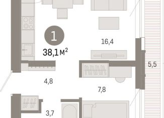 Продается 1-ком. квартира, 37.8 м2, Свердловская область