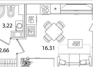 Квартира на продажу студия, 23.8 м2, Санкт-Петербург, улица Тамбасова, 5Н