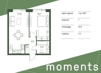 Продается 1-ком. квартира, 44.8 м2, Москва, 4-й Красногорский проезд, станция Стрешнево