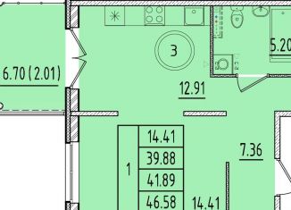 Продам 1-комнатную квартиру, 39.9 м2, Санкт-Петербург